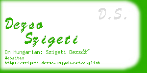dezso szigeti business card